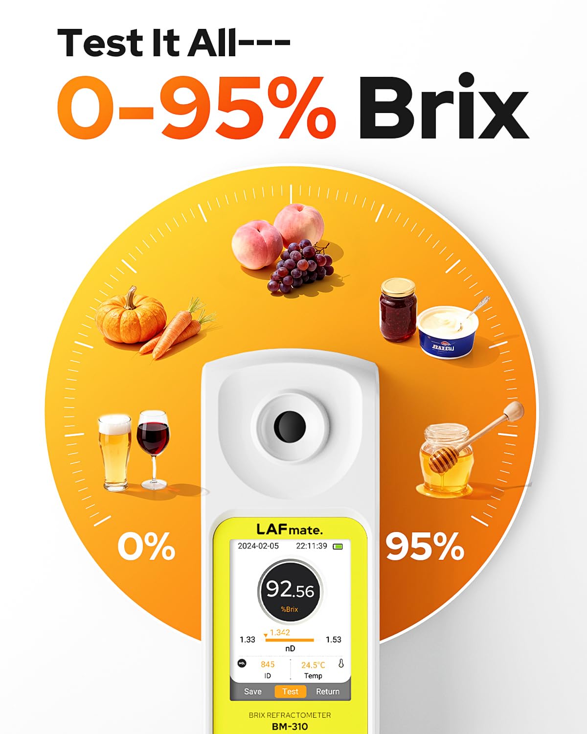 3-in-1 Digital Refractometer with ATC for Wine Making